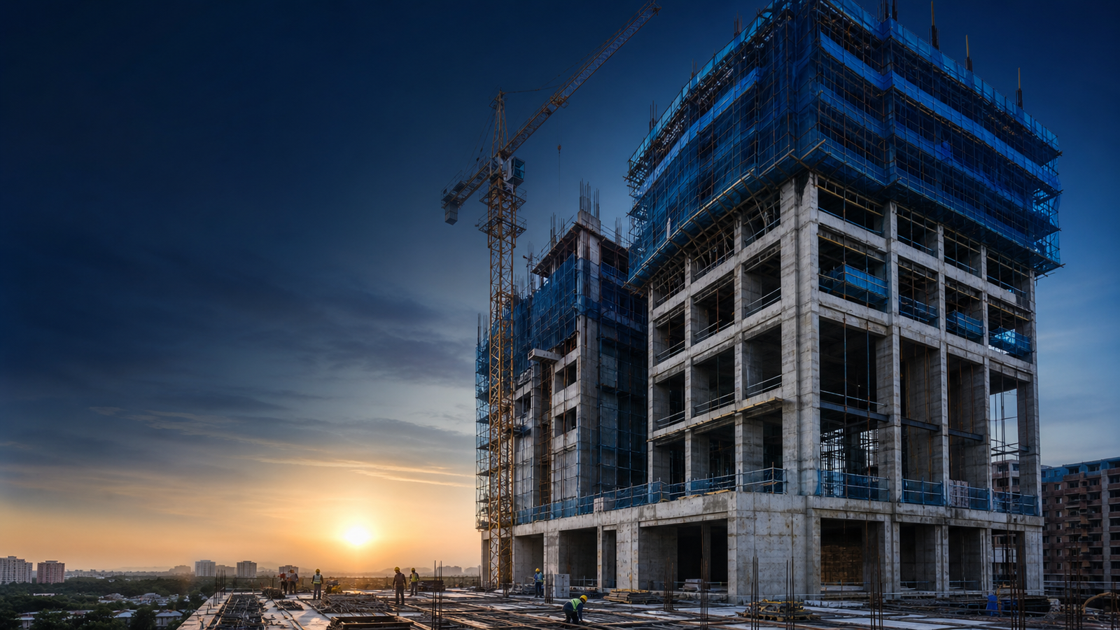 Commercial high-rise under construction